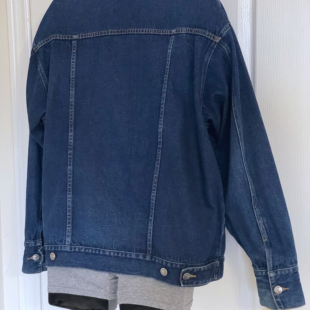 Snakeyes denim trucker jacket, dark wash, embroidered patch, large - Picture 10 of 16